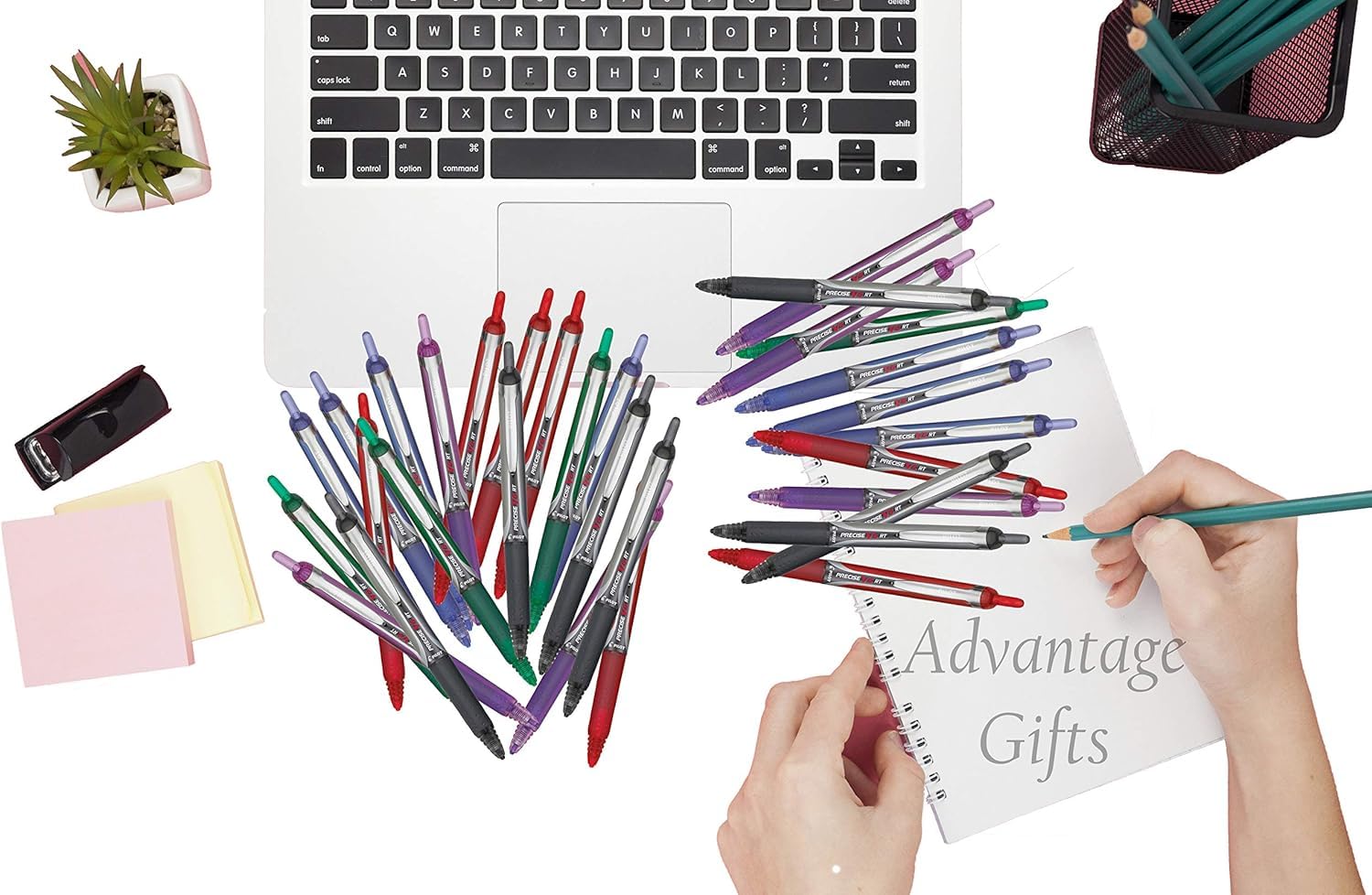 Advantage Gifts Precise V7 RT Retractable Rolling Ball Pens, Fine Point (.7mm), Black Ink, 6-pk;