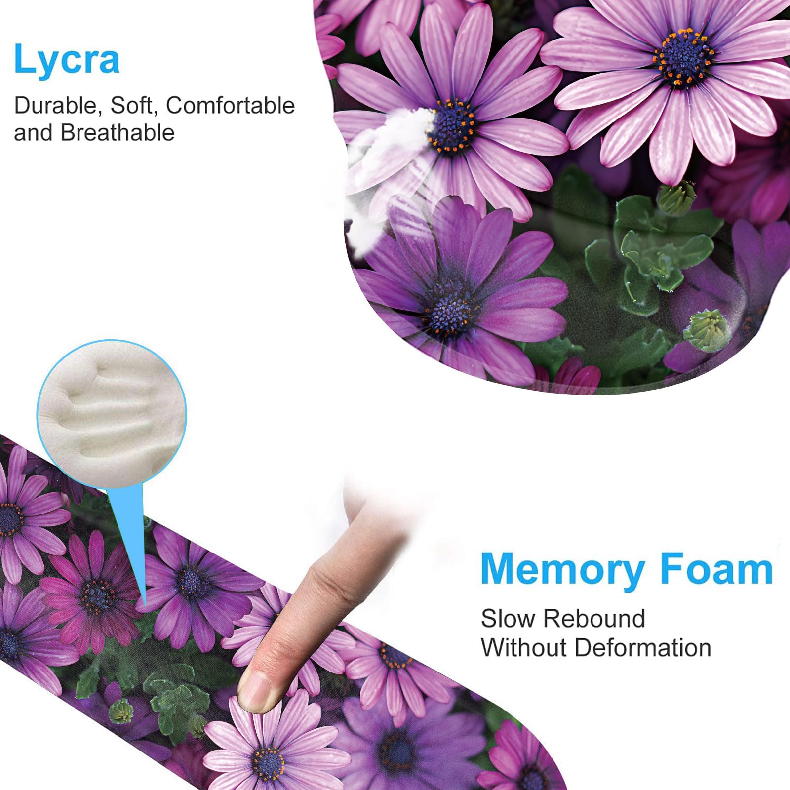 Keyboard Wrist Rest and Mouse Pad Wrist Support Set with Coasters,Ergonomic Gaming Mousepad for