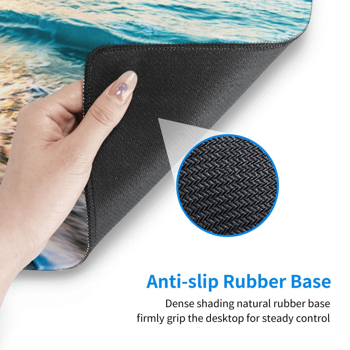 PTPLMM Sunrise Beach Wave Gaming Mouse Pad Large Desk Mat, 31.5x11.8in, XL