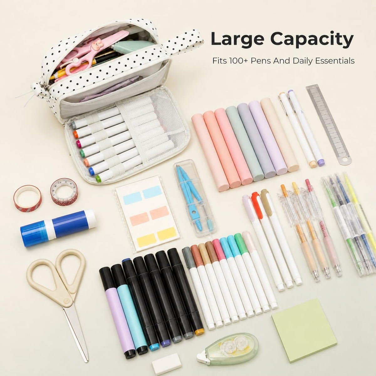 Bluboon Big Capacity Pencil Case Pencil Pouch Pen Case School Supplies Cute Pencil Box Pencil Bag