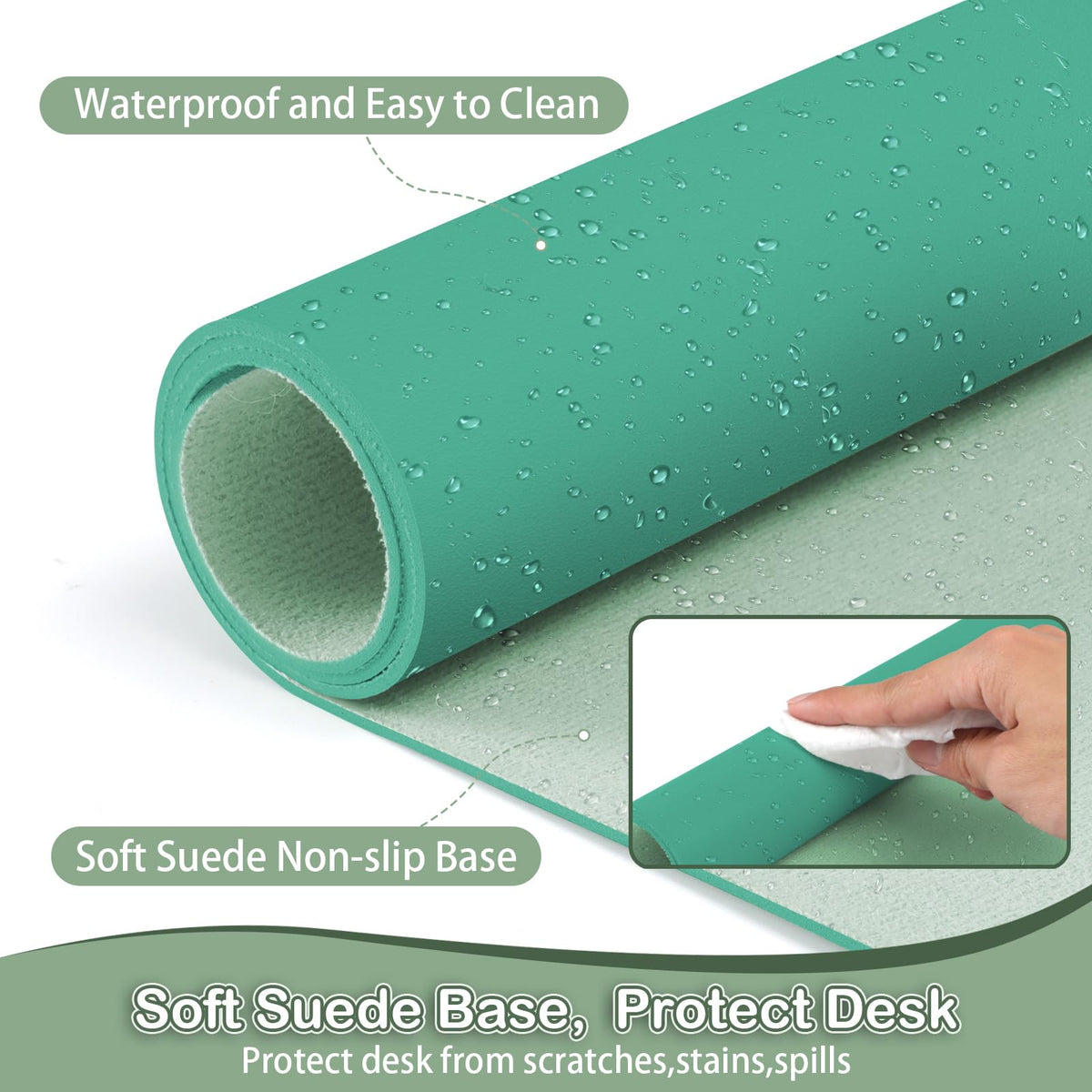 Boutilon Leather Desk Pad Protector,Non-Slip Mouse Pad,Laptop Desk Pad,Office Mouse Mat,Waterproof