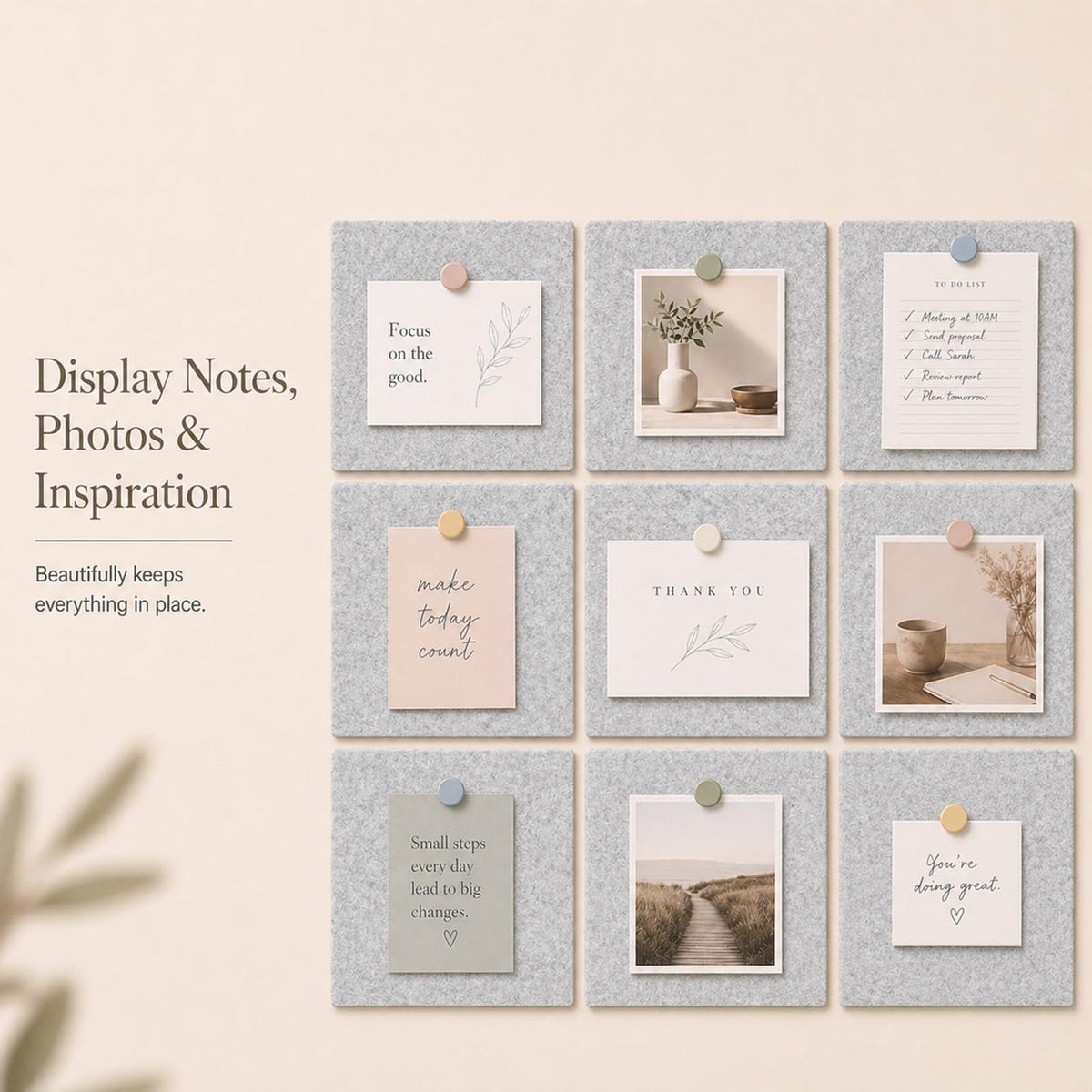 Baysola Felt Bulletin Board Tiles, Cork Board Alternative, 48 x 36 in