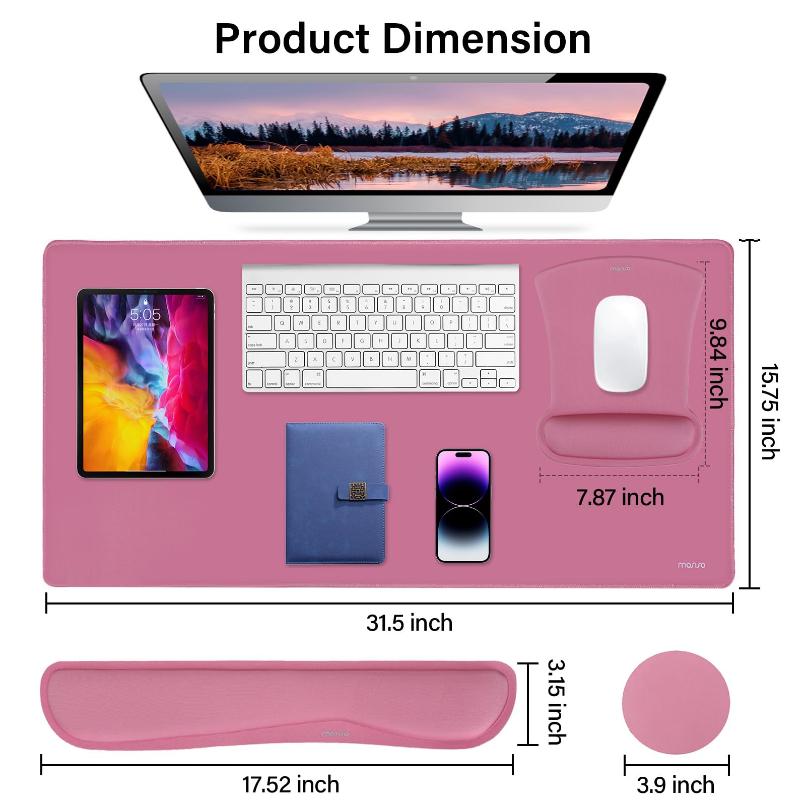 MOSISO Keyboard Mouse Pad Set, Large Gaming Mousepad&Keyboard Wrist Rest