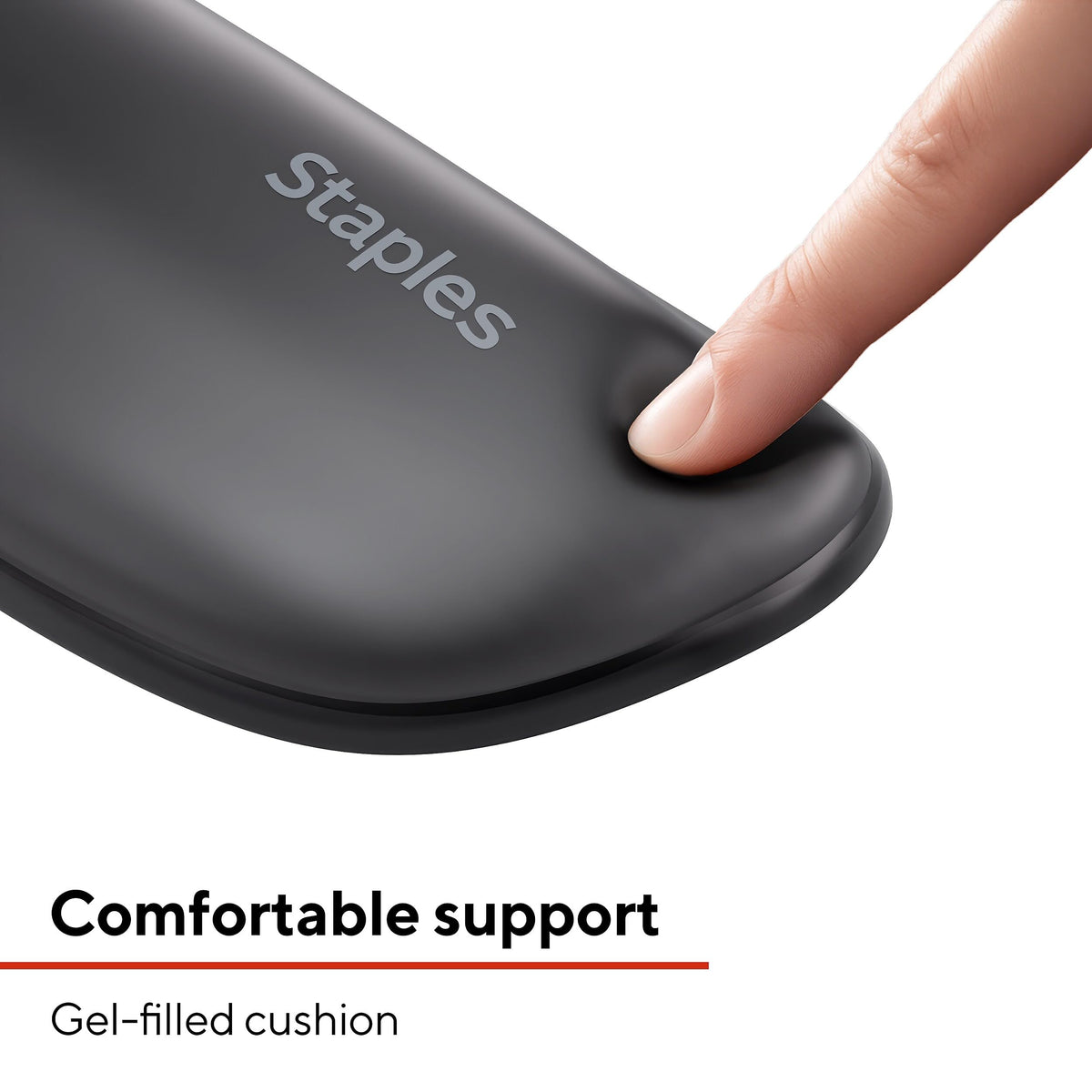 Staples TECH Gel Keyboard Wrist Rest, Non-Slip, Black Crystal