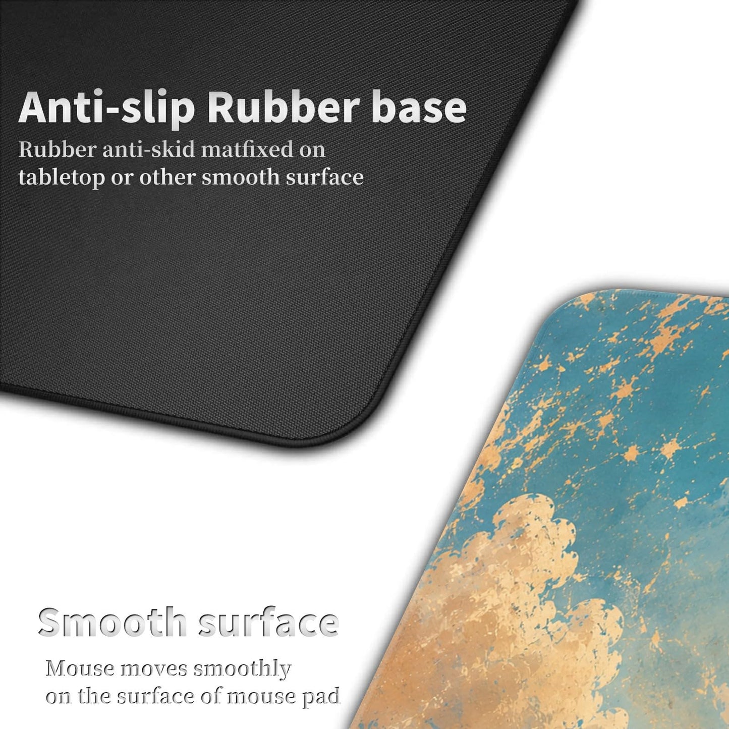 Floral Cassette Bloom Large Mouse Pad, 31.5 x 11.8 in Extended Desk Mat