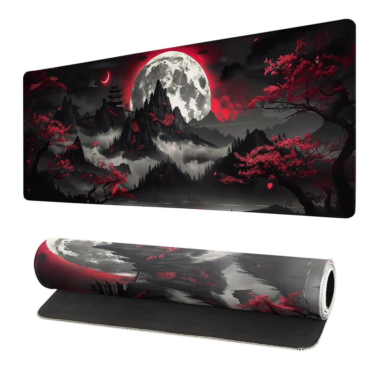 Extended Gaming Mouse Pad, Large Gaming Mouse Waterproof with Stitched Edges, Non-Slip Desktop Pad