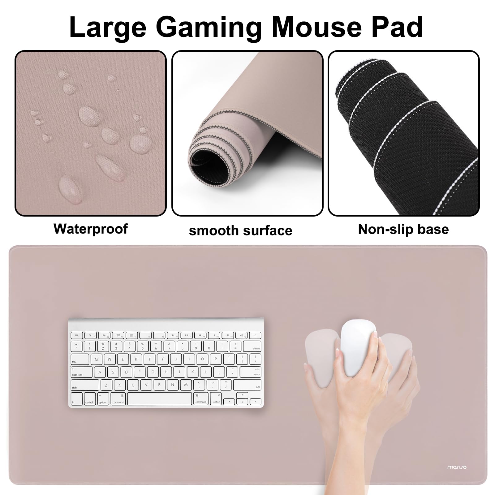 MOSISO Keyboard Mouse Pad Set, Large Gaming Mousepad&Keyboard Wrist Rest