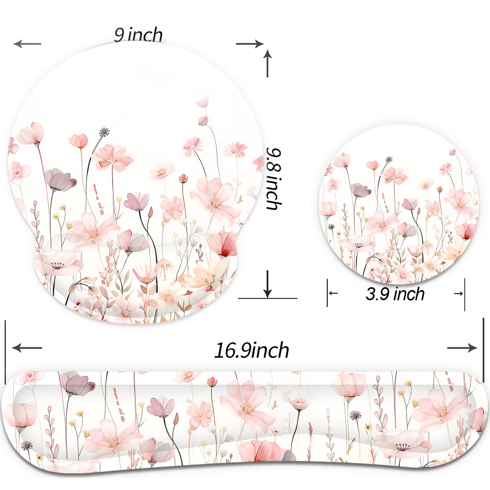 Ergonomic Mouse Pad with Wrist Rest and Keyboard Wrist Rest, Mousepad