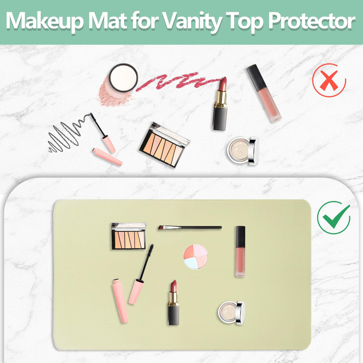 Makeup Mat for Vanity Top Protector,Dresser Protector Top Vanity Essentials,Craft Mats to Protect