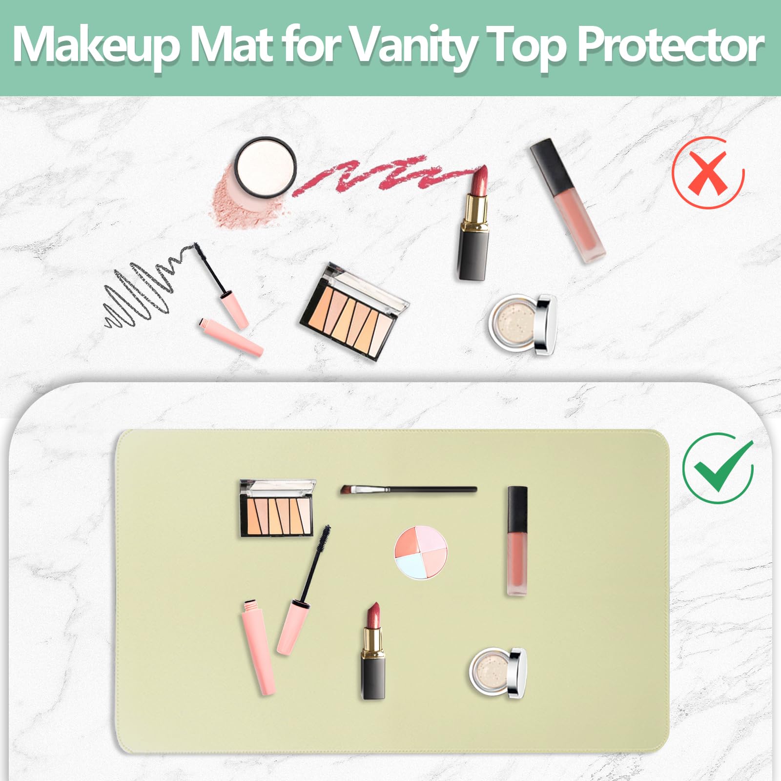 Makeup Mat for Vanity Top Protector,Dresser Protector Top Vanity Essentials,Craft Mats to Protect
