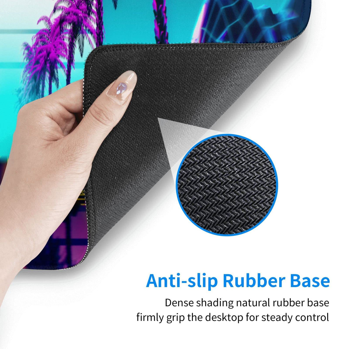 Neon Retrowave Gaming Mouse Pad Large XL Desk Mat Long Extended Pads Big Mousepad for Home Office