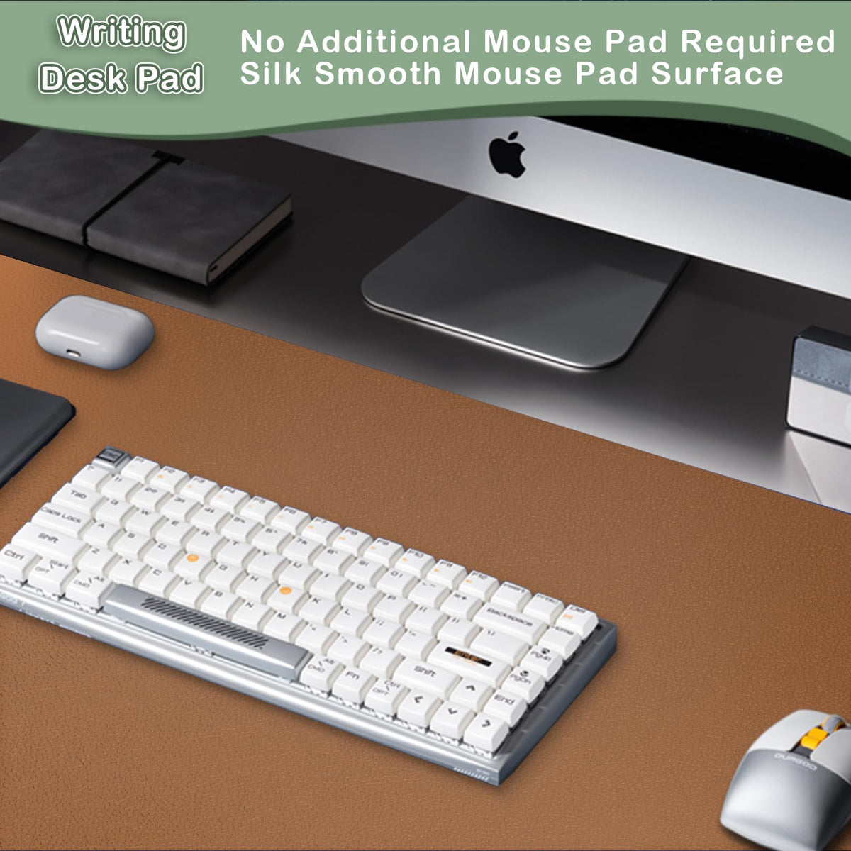 Boutilon Leather Desk Pad Protector,Non-Slip Mouse Pad,Laptop Desk Pad,Office Mouse Mat,Waterproof