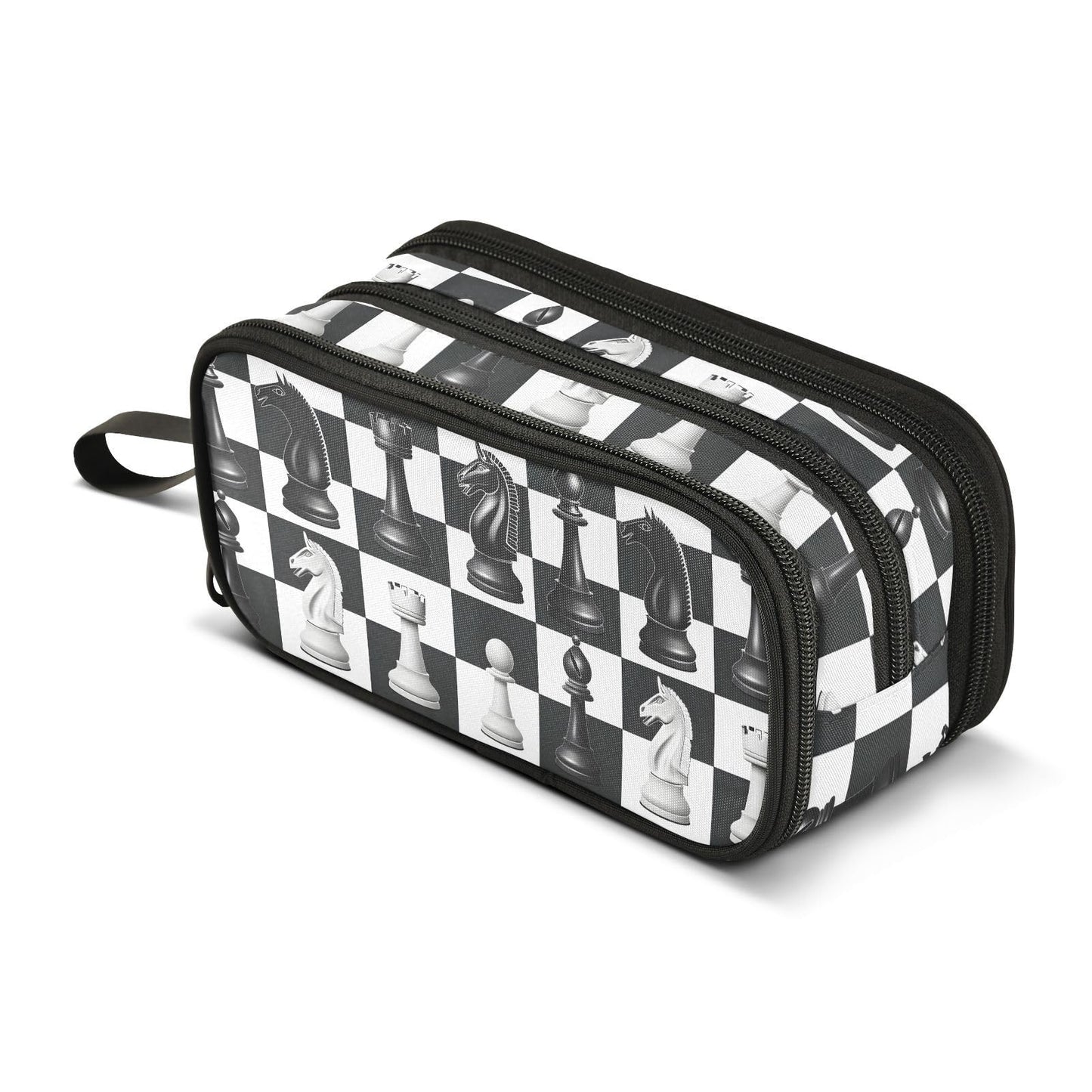 BOENLE Chess Checkered Plaid Pencil Case Box Boys Girls Large Pencil Pouch Zipper Compartments Big