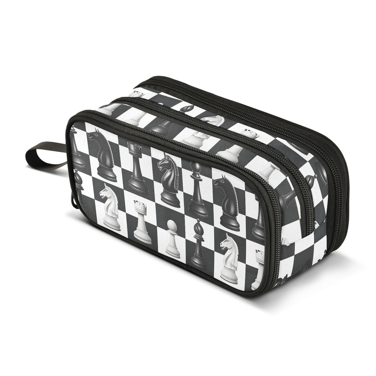 BOENLE Chess Checkered Plaid Pencil Case Box Boys Girls Large Pencil Pouch Zipper Compartments Big