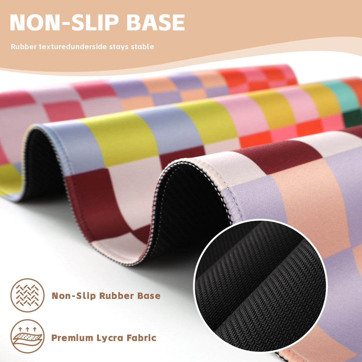 Baziabbo Checkered Desk Mat,XXL Extended Big Mouse Pad,Gaming Mousepad with Stitched Edge,Non-Slip