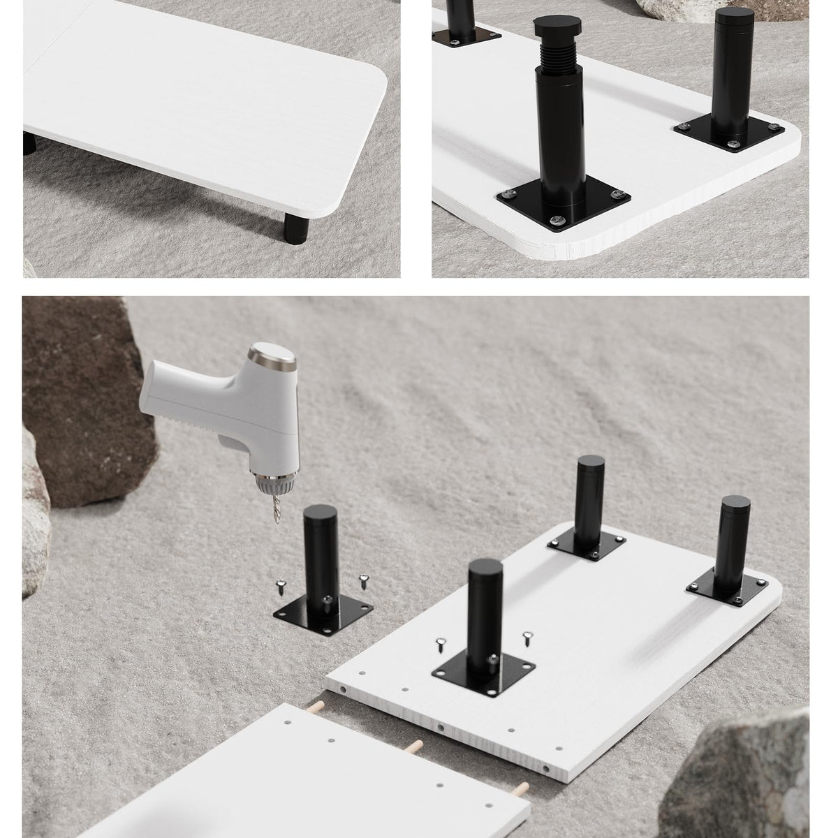 WEGASTU Dual Monitor Stand Riser 43.7 inch Large Extra Long Monitor Stand Riser Wide TV Stand Riser