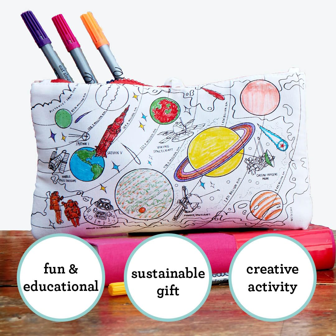 eatsleepdoodle Space Explorer Coloring Pencil Case, 10pk Washable Markers