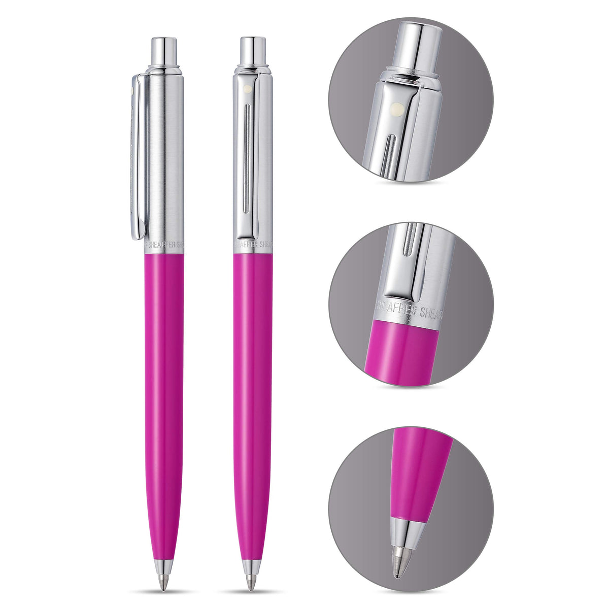 Sheaffer Sentinel Fuchsia Ballpoint Pen with Brushed Chrome Cap
