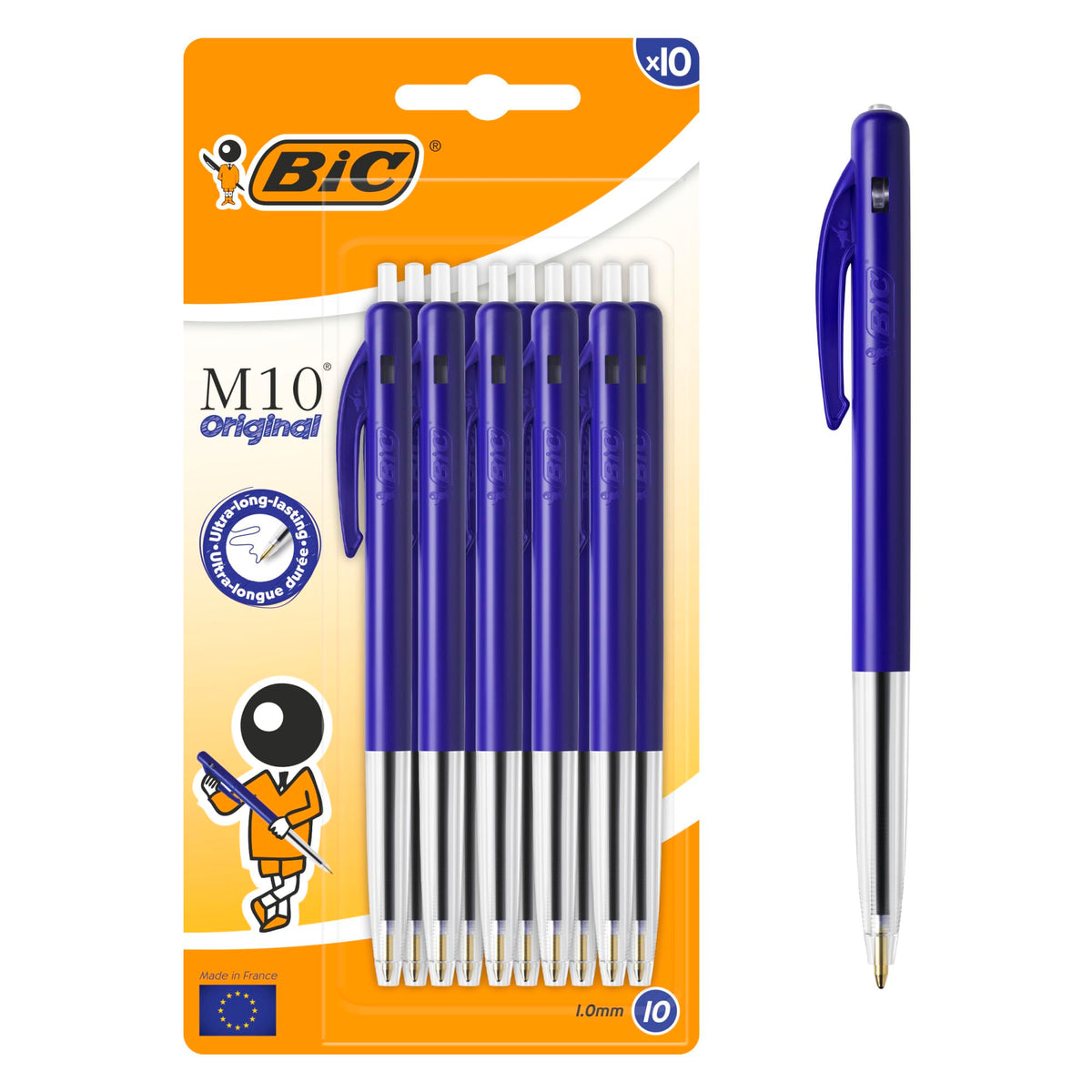 BIC M10 Medium Clic Pens - Blue (Pack of 10)