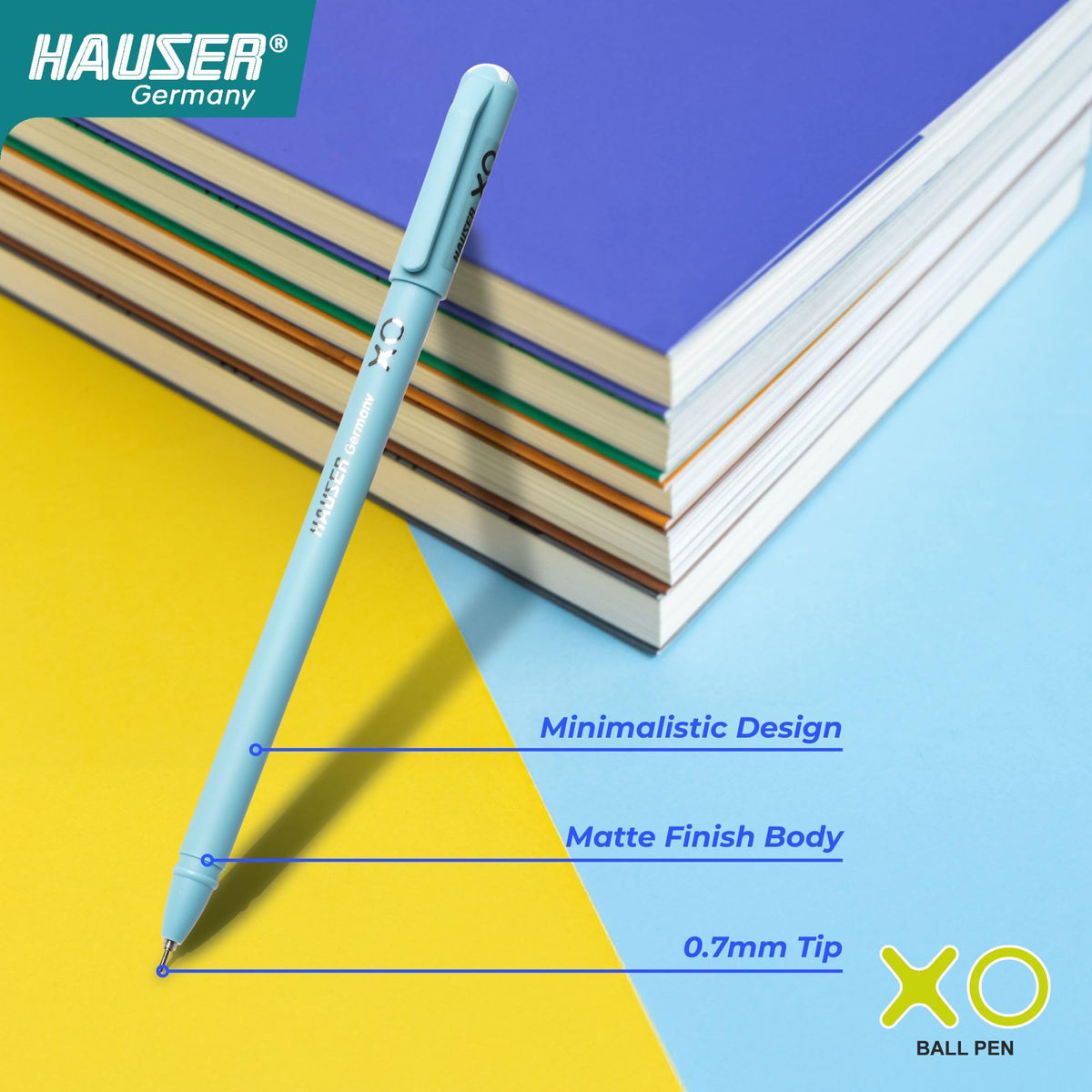 Hauser XO Ball Pen (Pack of 50), assorted