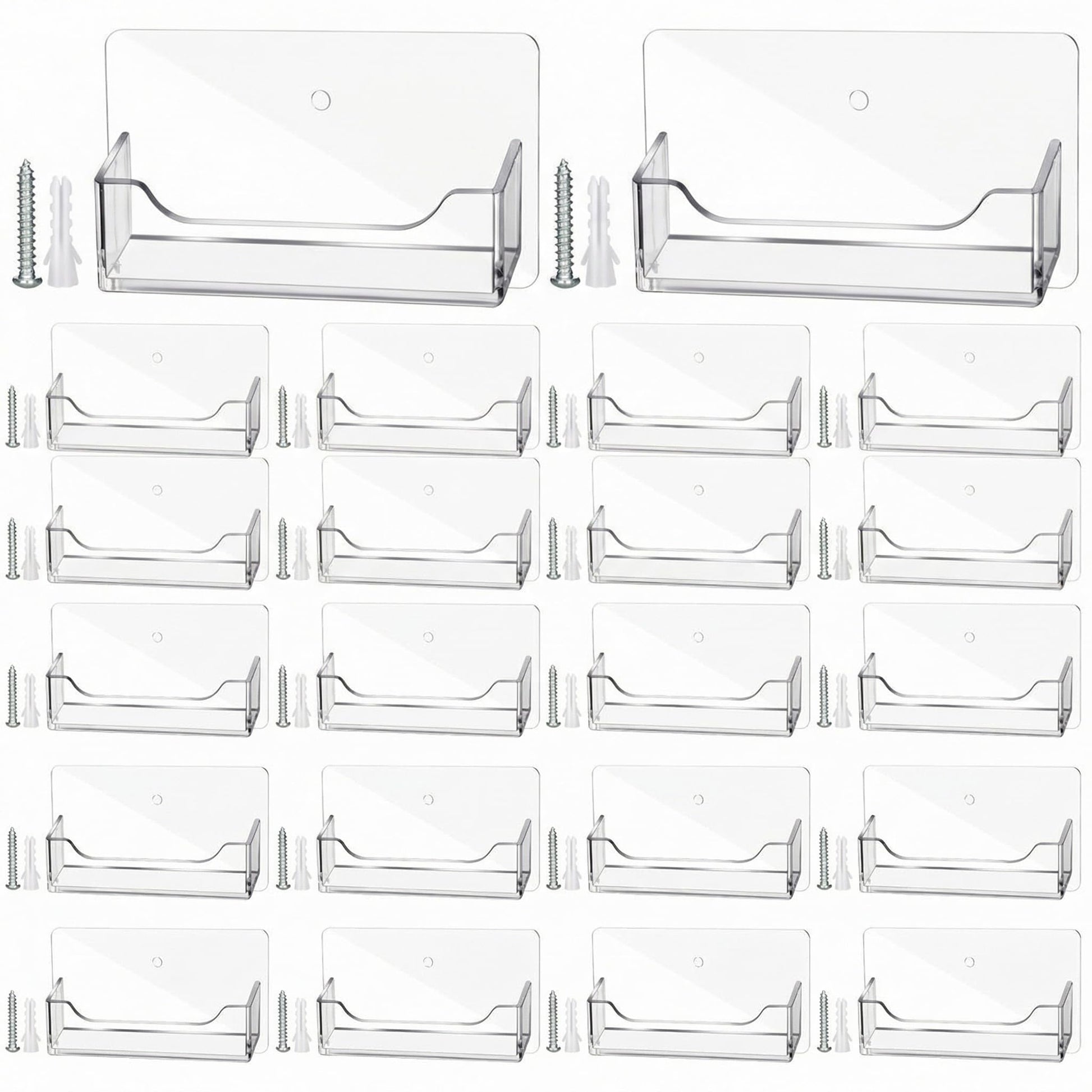 Wesiti 24 Pcs Individual Acrylic Business Card Holders, Wall & Desk Display