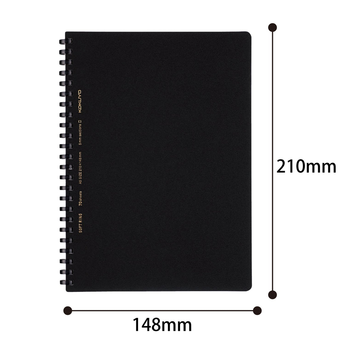 Kokuyo Spiral Graph Notebook, 8.3'' x 5.8'' Business Journal A5 Soft Ring Notebooks with 5mm Grid