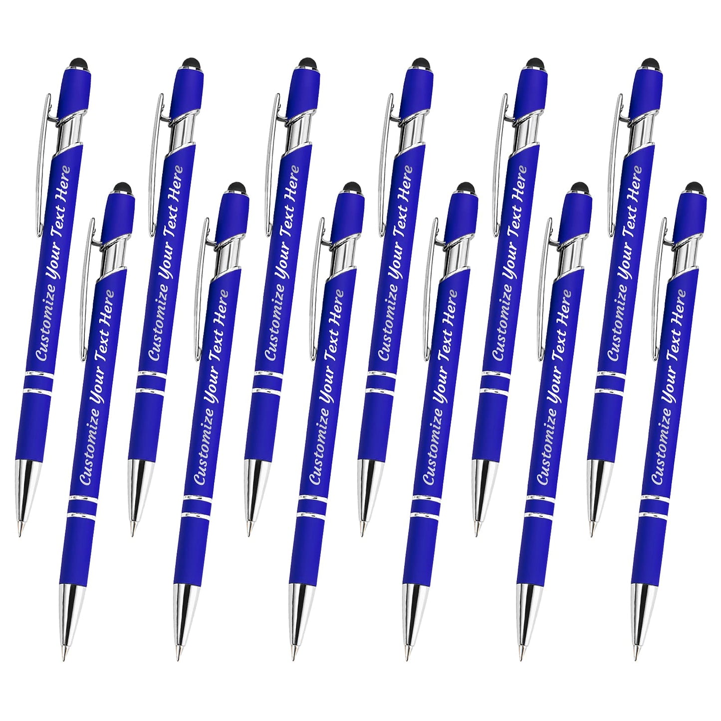 YanNanKe 12 PCS Custom Pens Personalized Bulk, Customized Engraving Ballpoint Pens with Stylus Name