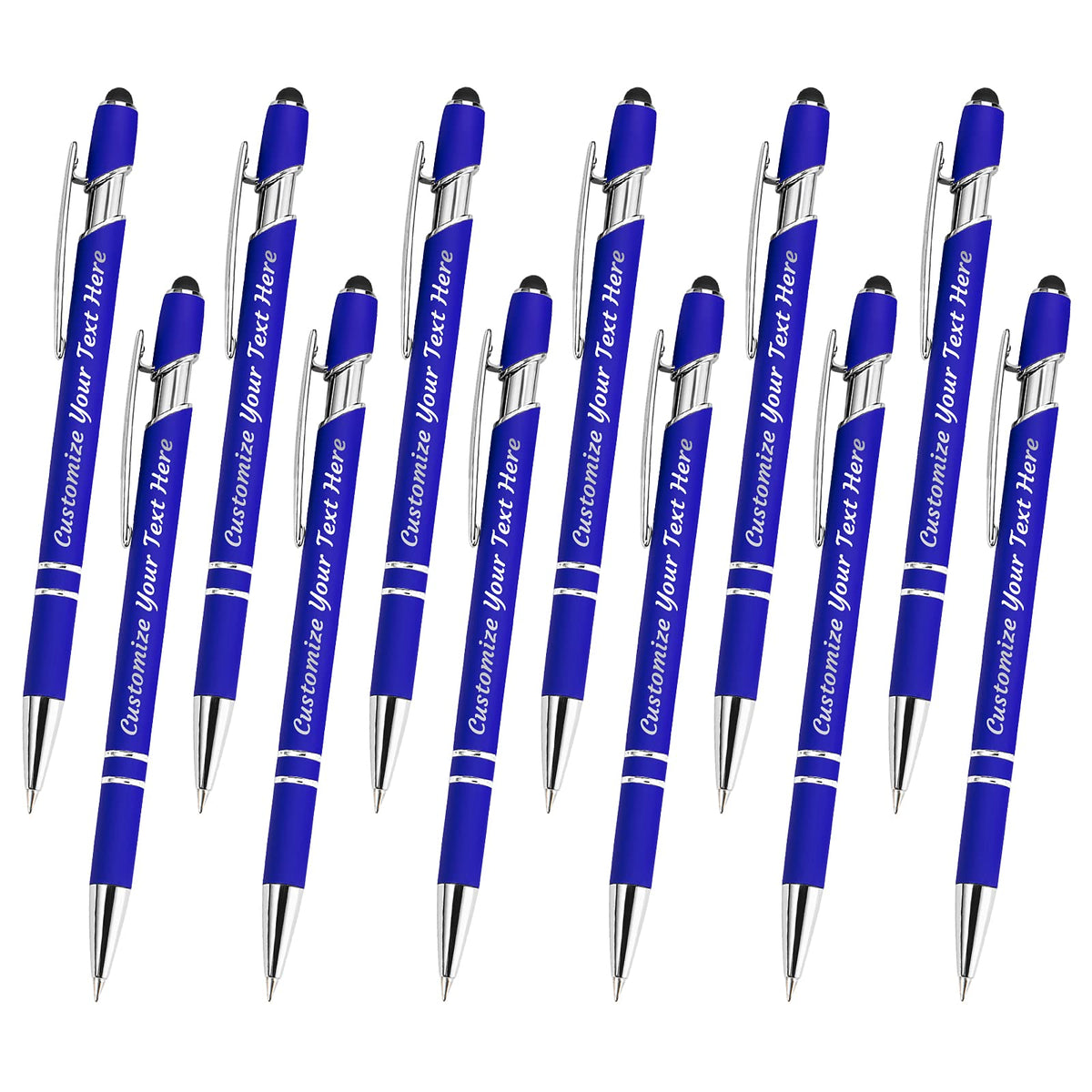 YanNanKe 12 PCS Custom Pens Personalized Bulk, Customized Engraving Ballpoint Pens with Stylus Name