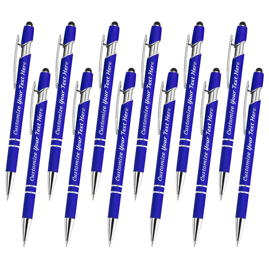 YanNanKe 12 PCS Custom Pens Personalized Bulk, Customized Engraving Ballpoint Pens with Stylus Name