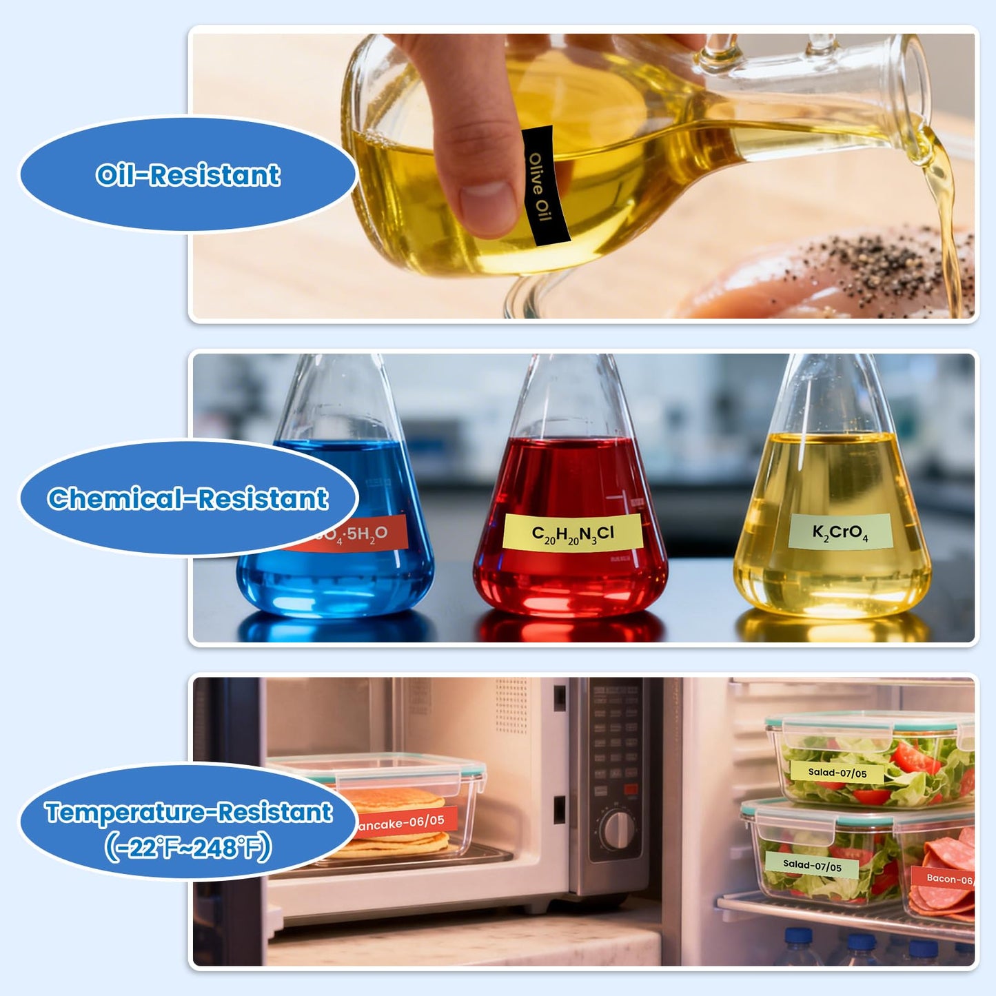 6X Colored Label Compatible with DYMO Label Maker Refills D1 1/2 Inch 23 Ft
