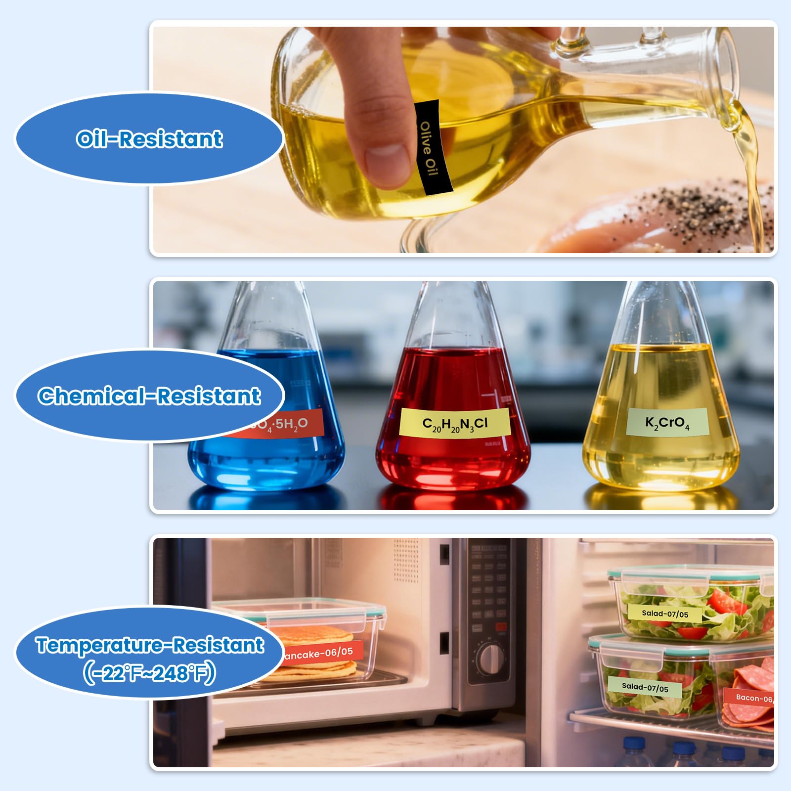 6X Colored Label Compatible with DYMO Label Maker Refills D1 1/2 Inch 23 Ft