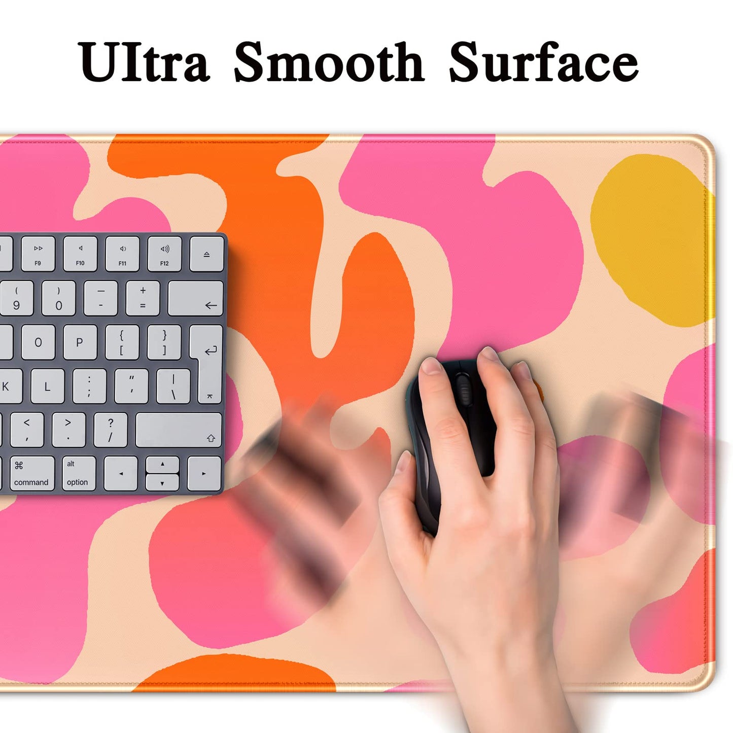 Pink Desk Mat Modern Abstract Large Mouse Pad XXL Cute Pink Desk Pad Keyboard Mat, Desk Accessories