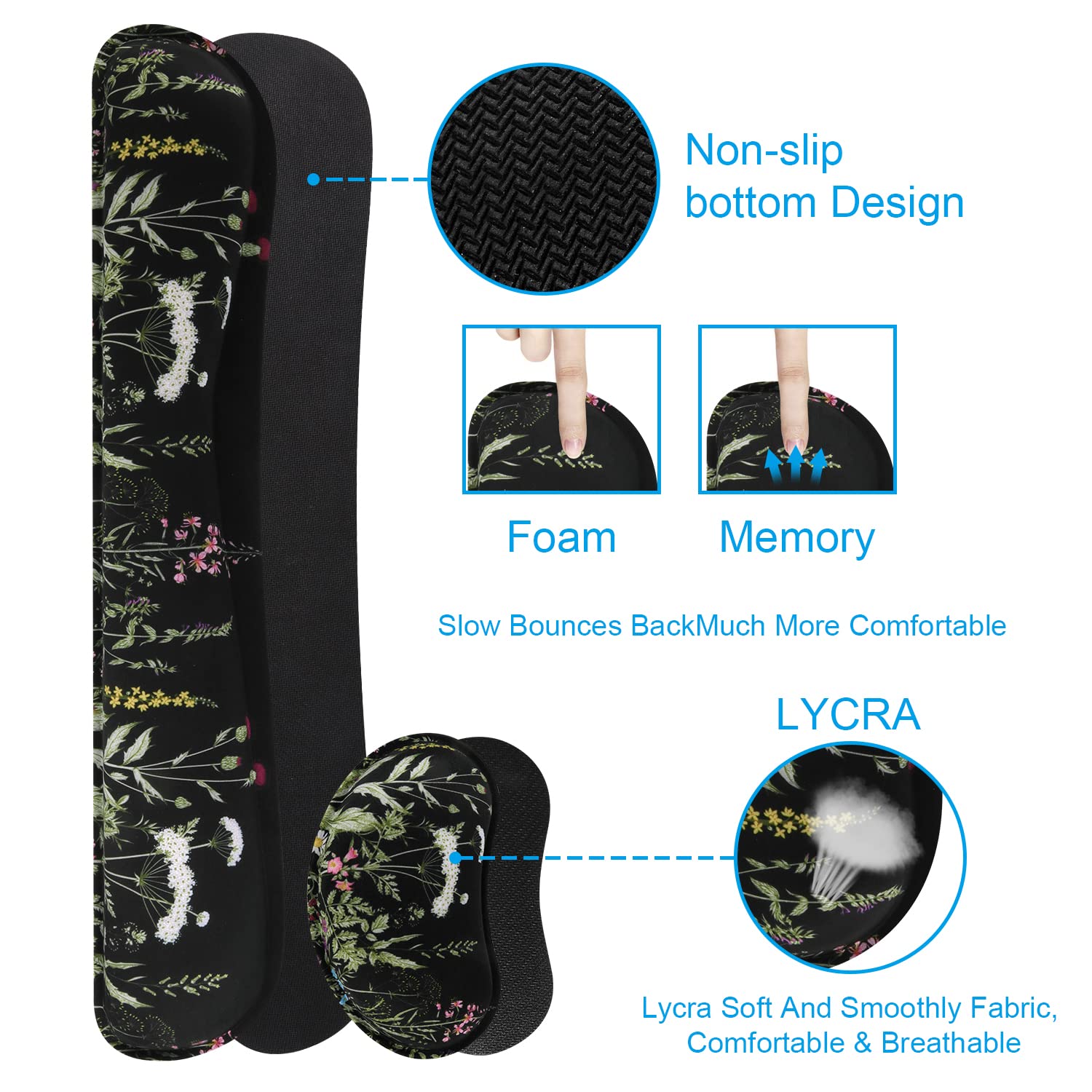 iCasso Floral Writing Pad 35.4"x15.7", Desk Protector for Workspace