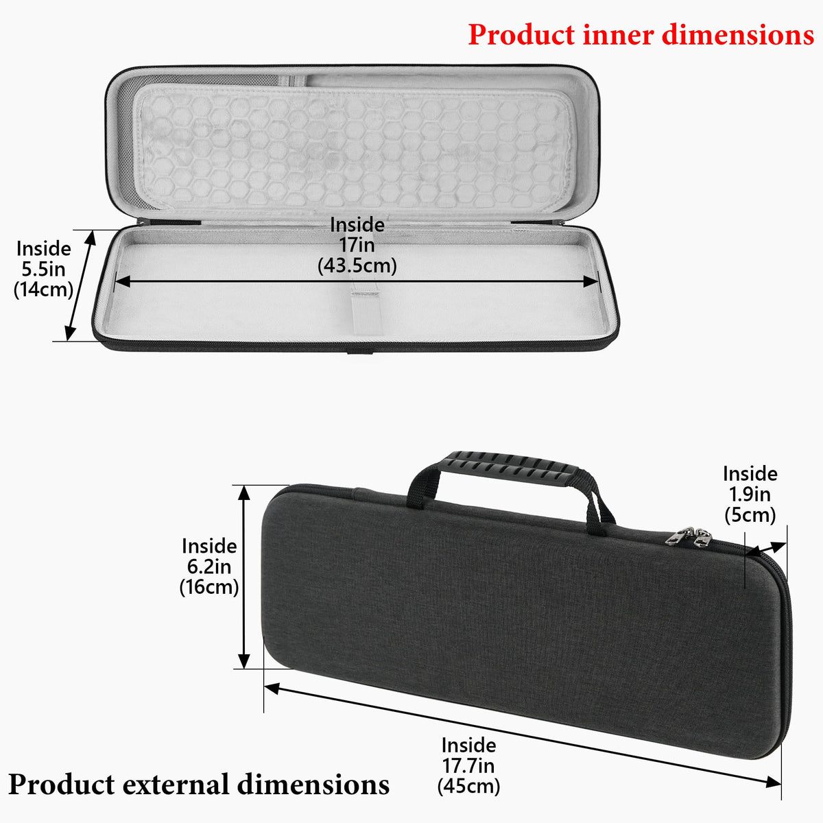 GEEKRIA Keyboard Carrying Case, Compatible with Logitech MX Keys Advanced/MX Keys S, EVA Hard Shell