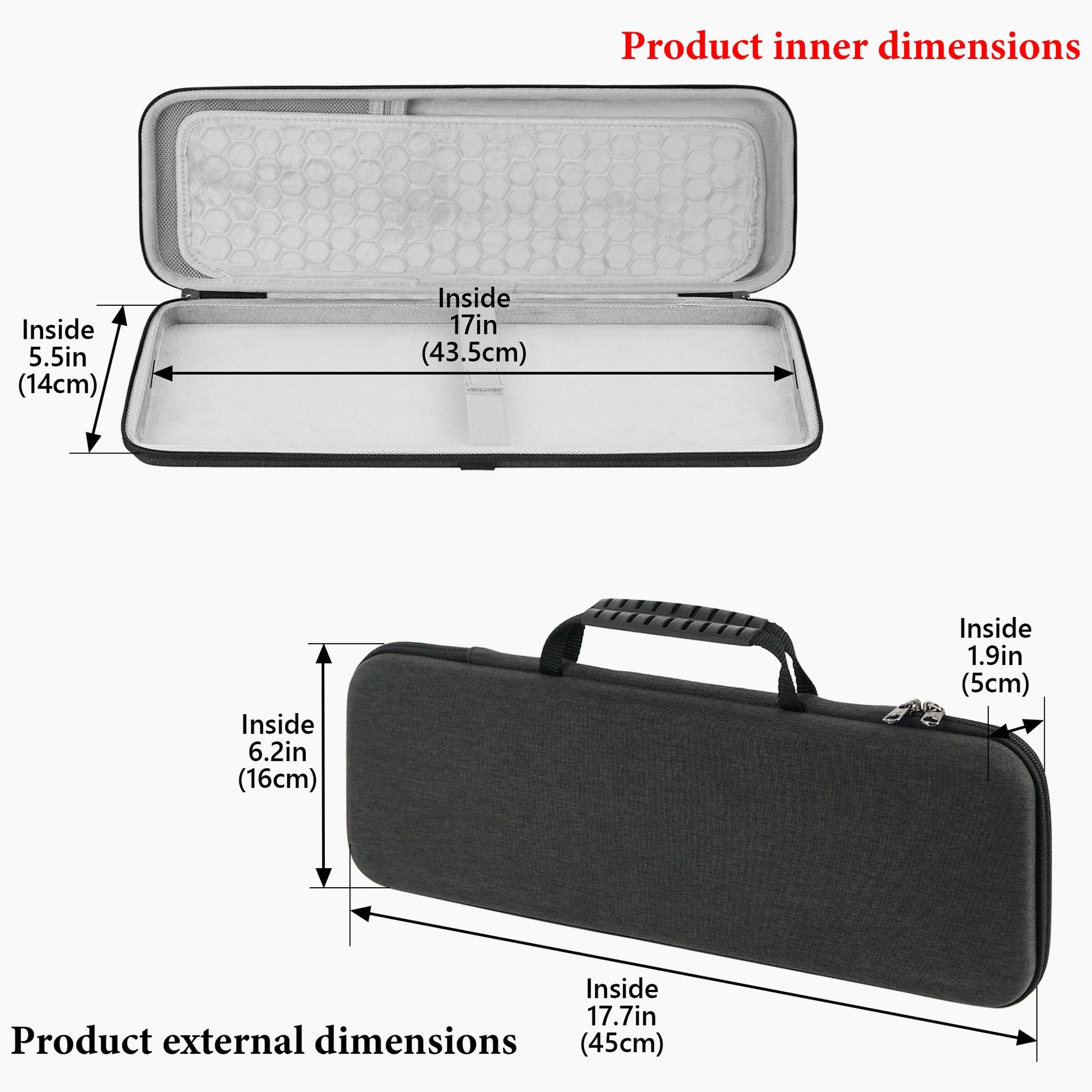 GEEKRIA Keyboard Carrying Case, Compatible with Logitech MX Keys Advanced/MX Keys S, EVA Hard Shell