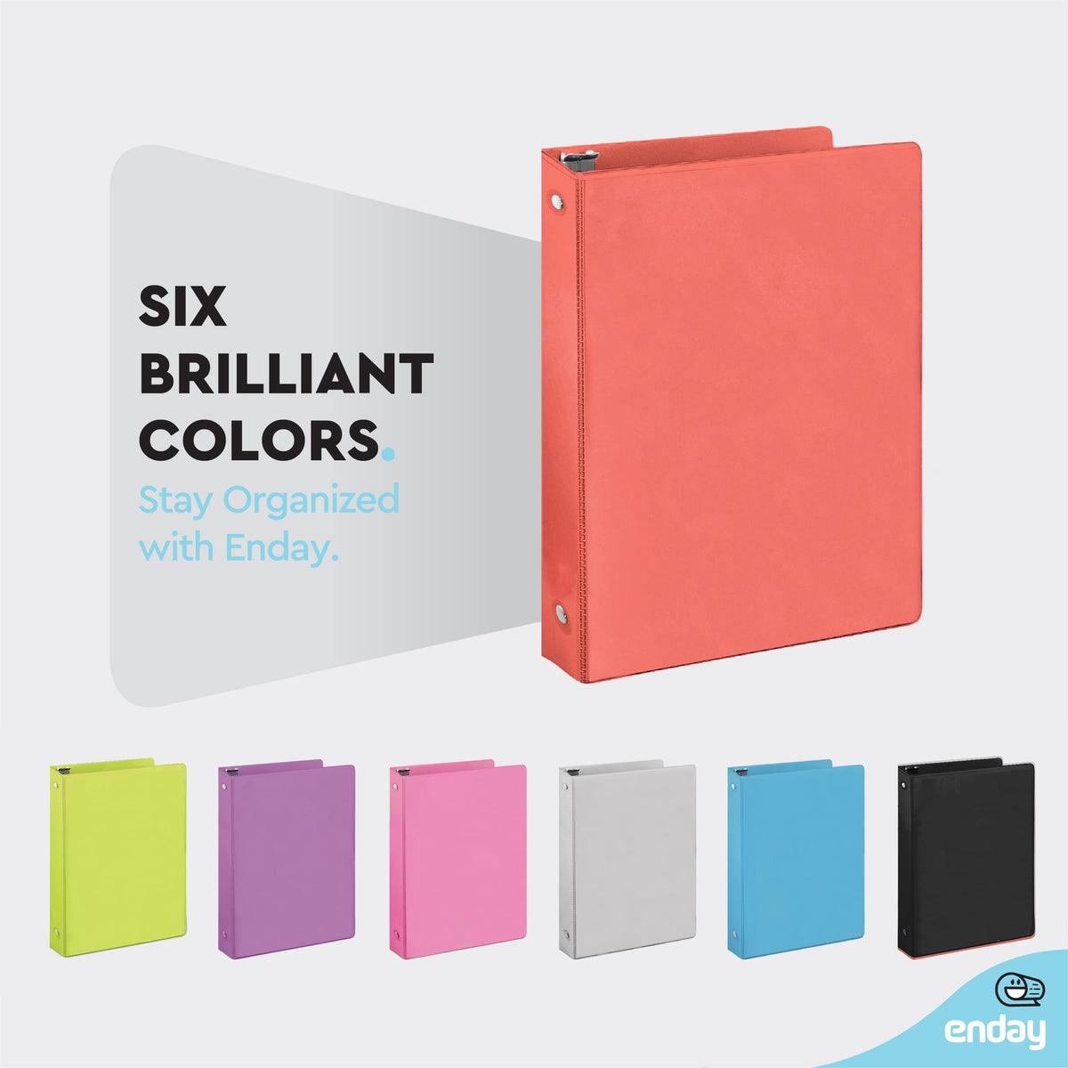 1 Inch 3 Ring Binder 1” Binder Red Clear View Cover with 2 Inside Pockets, Colored School Supplies