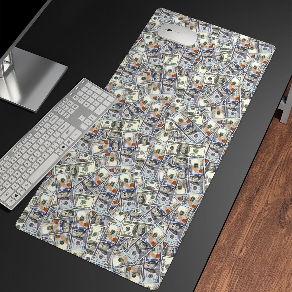Reateforin Funny 100 Dollar Bills Money Gaming Mouse Pad Hundreds of US Dollar Currency Non-Slip
