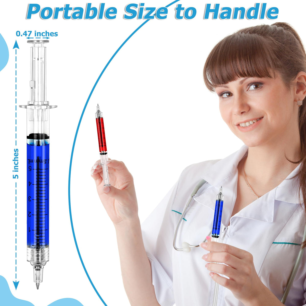 200PCS Bulk Syringe Pens Retractable, Nurse Appreciation for Hospital Teams