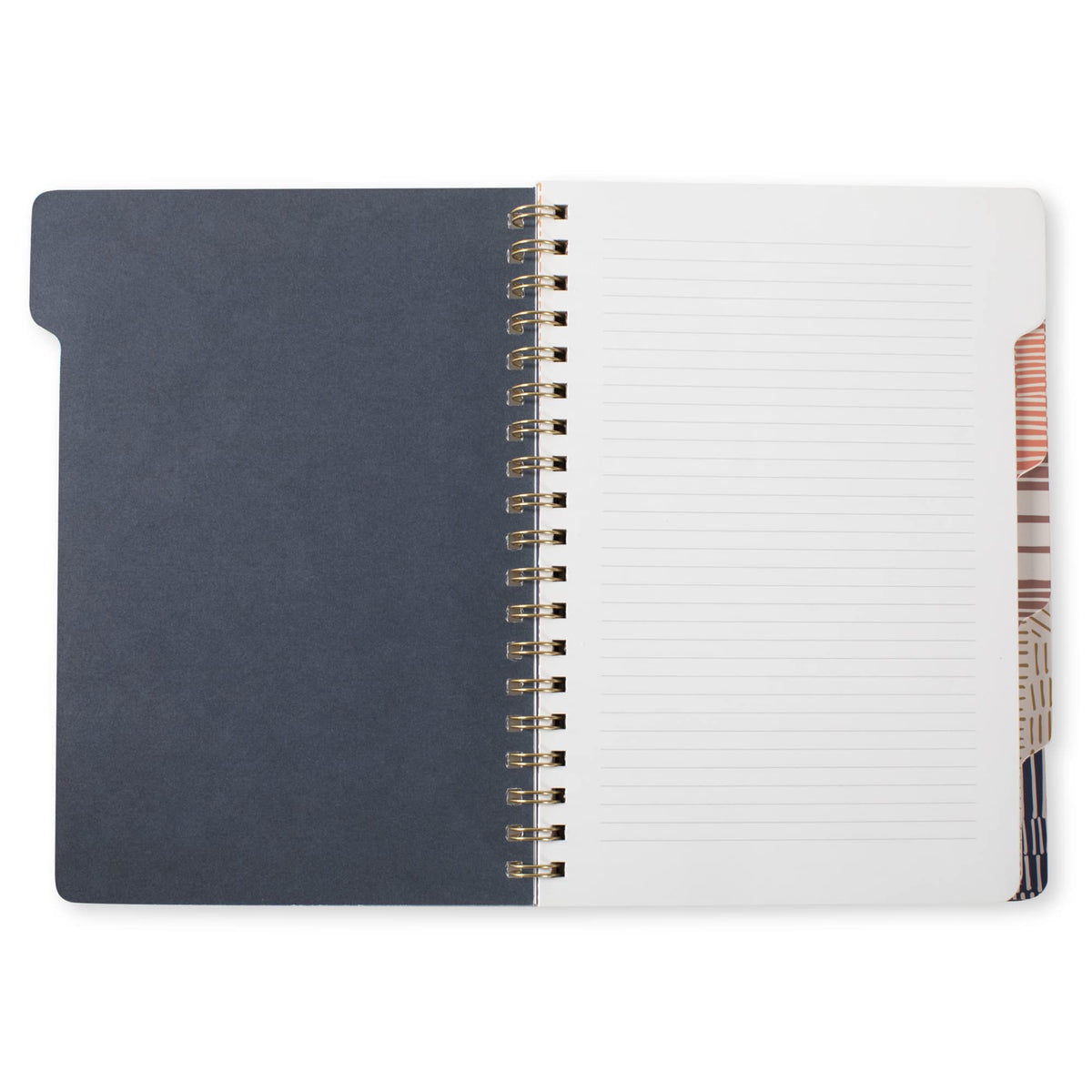 Fringe Studio Large Tab Notebook,"Tribal Lines", Flexible Paperback Cover, College Ruled, 5
