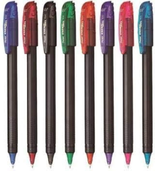 Pentel Energel Roller Gel Pen 0.7mm Metal Tip, 8 Assorted Colors, (Pack of 2)