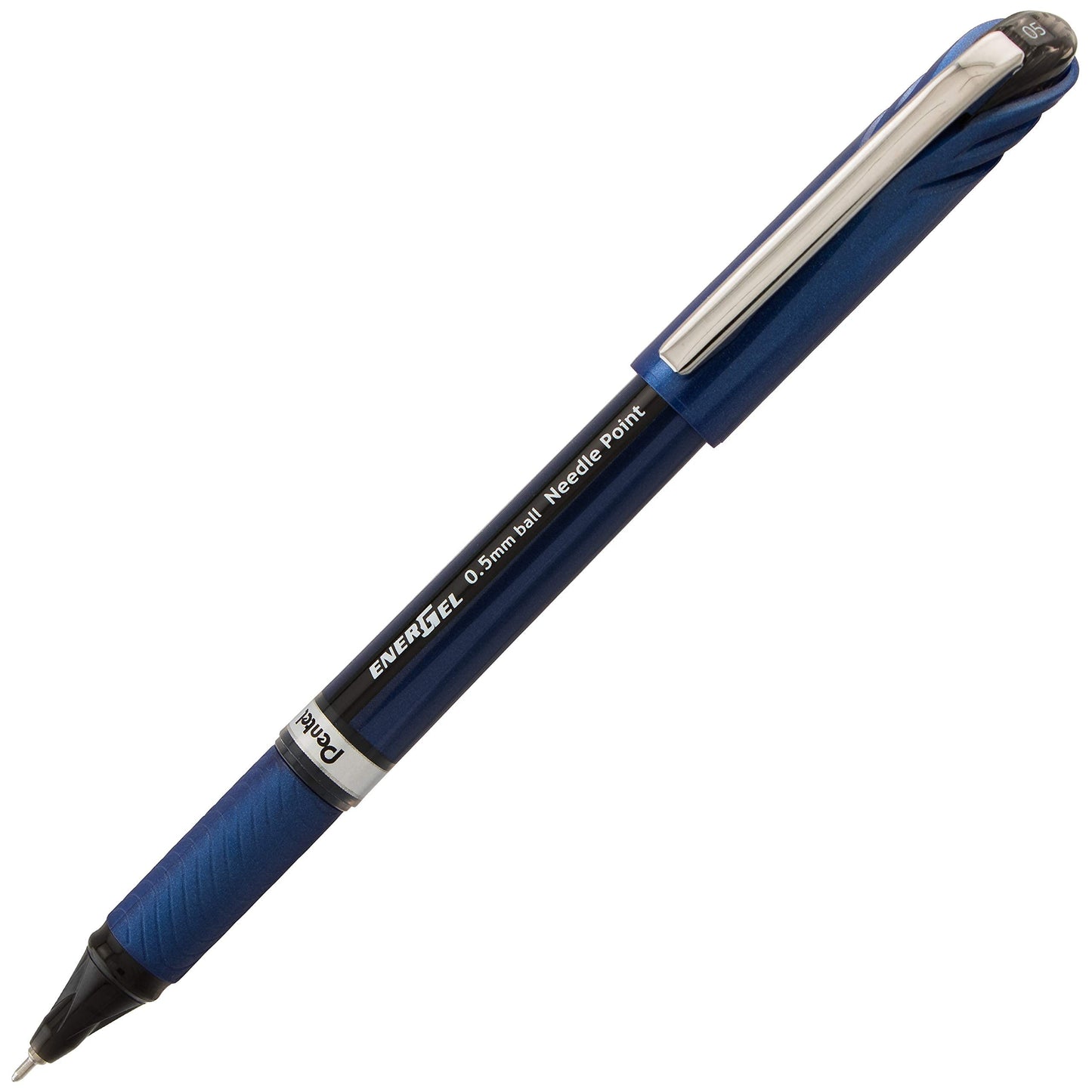 Pentel ENER-GEL NV Liquid Gel Pen, 0.5mm, Fine Line Capped, Needle Tip, Black Ink, Box of 12