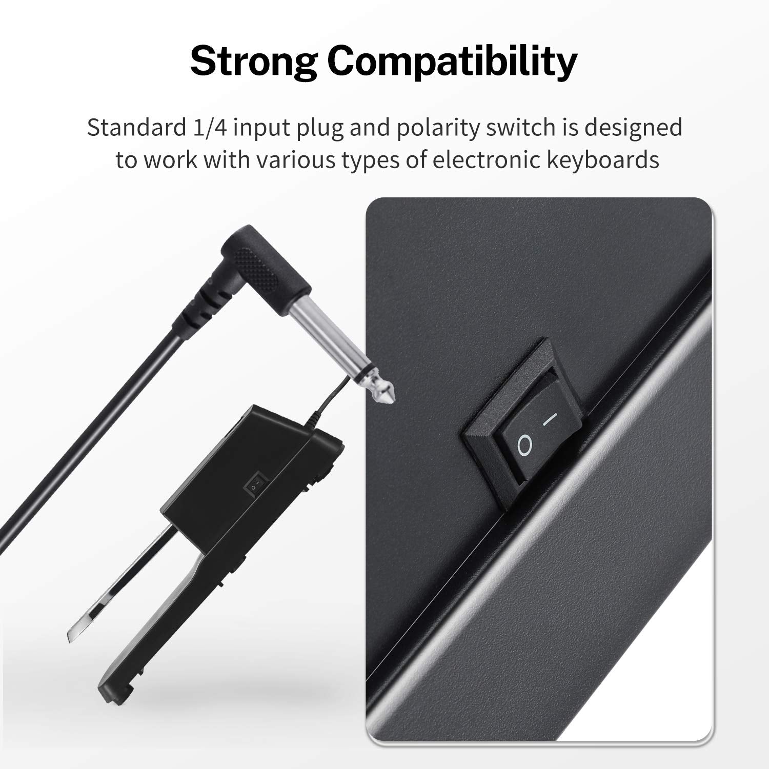 Donner DSP-001 Sustain-Pedal for Keyboard, Piano Sustain-Pedal Universal Damper Foot Pedal for