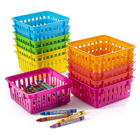 PREXTEX Classroom Storage Baskets - Crayon & Pencil Container - Classroom Organization - Multicolor