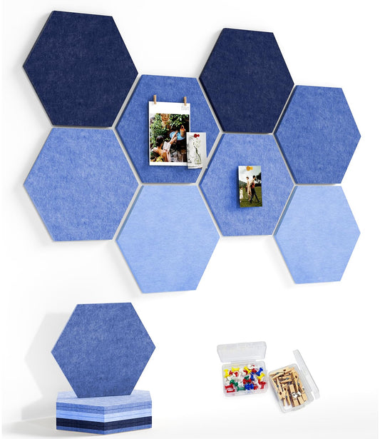Uoisaiko 8-Pack Hexagon Felt Bulletin Board Tiles, Cork Board Alternative