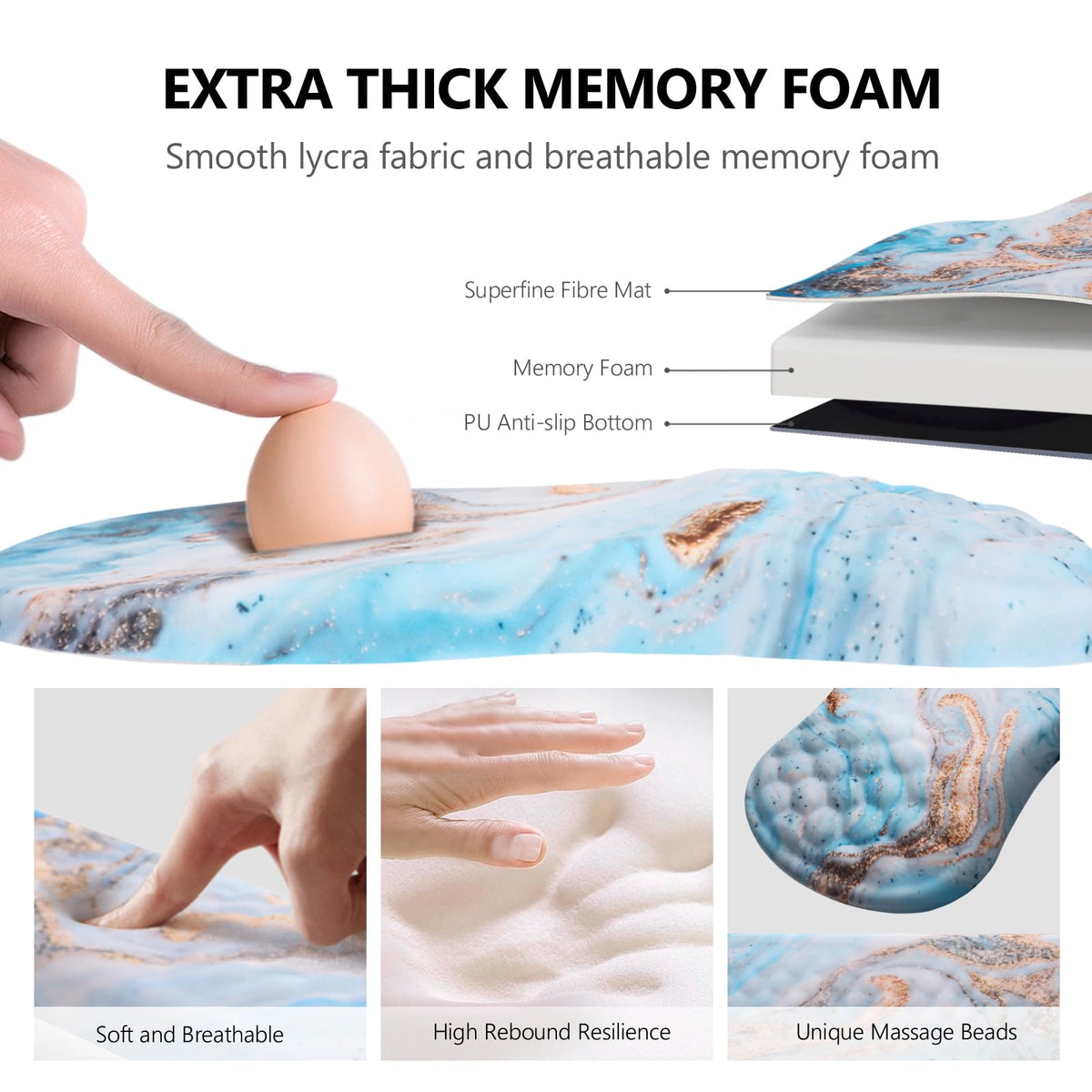 Laokiiy Ergonomic Mouse Pad with Wrist Support and Keyboard Wrist Rest Set