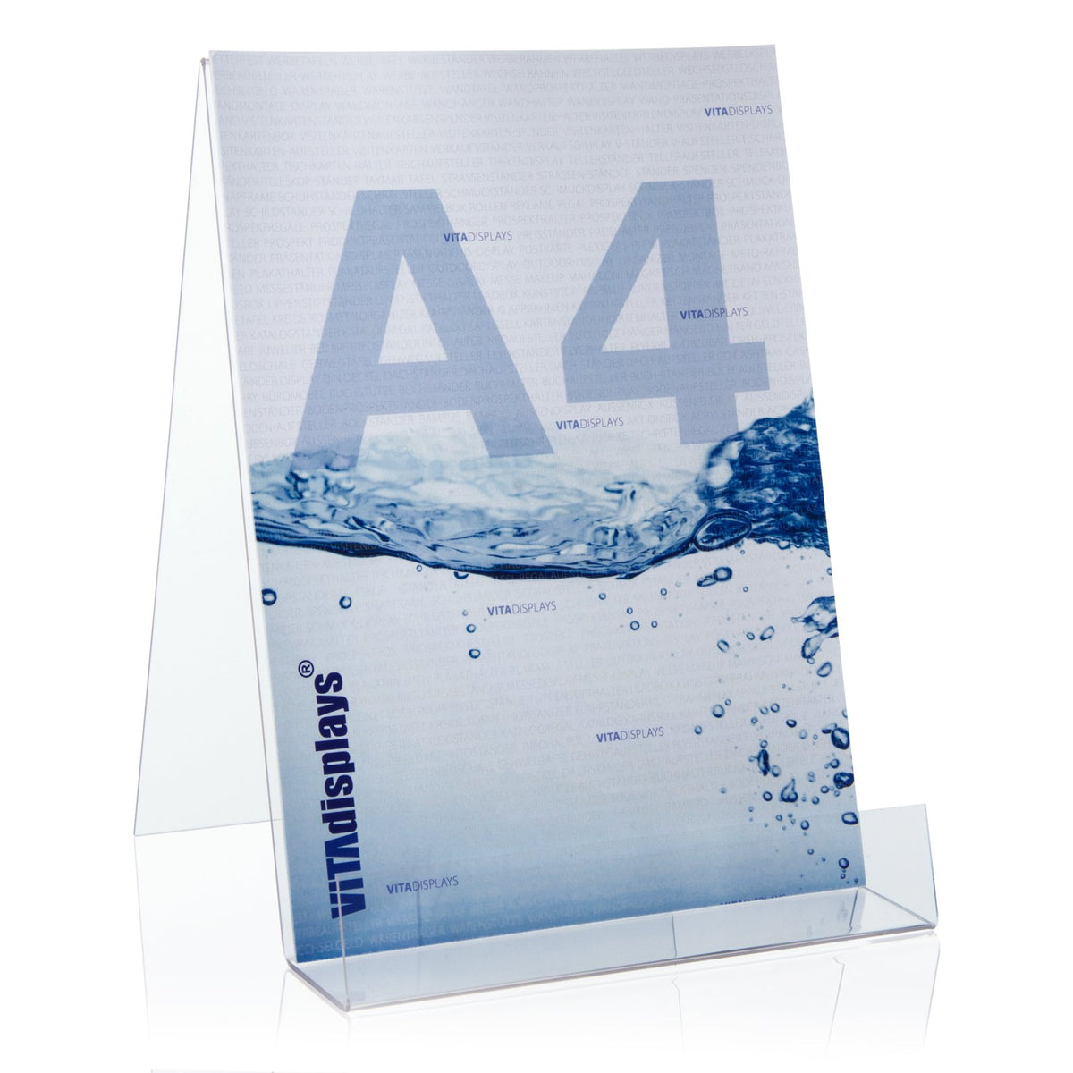 VITAdisplays PLEXIGLAS Book Stand, Slanted Plate, DIN A4 Format, Transparent, Modern Style, 20.0 x