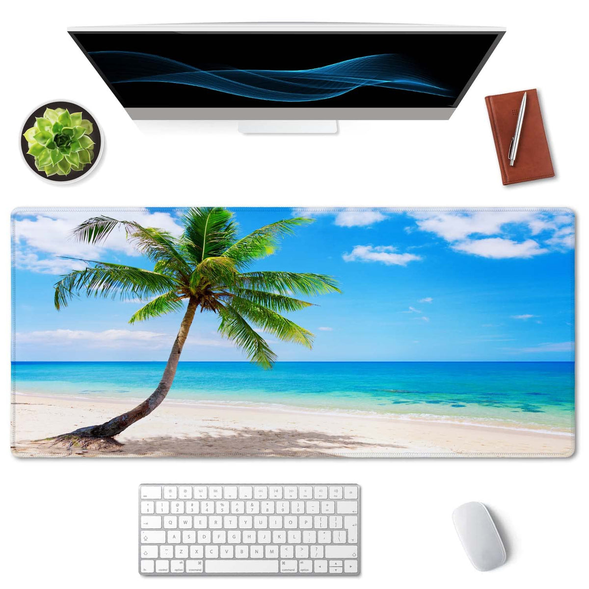 SSOIU Extended Gaming Mouse Pad - Large Desk Mat, Non Slip Rubber Base, Computer Desktop Laptop