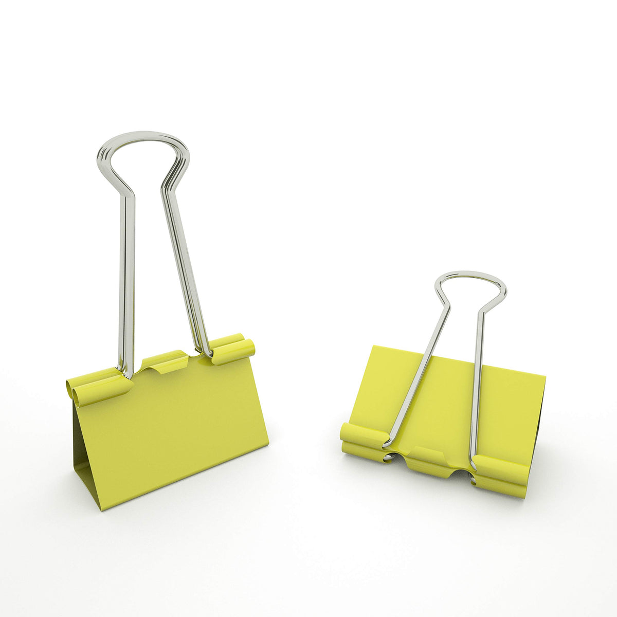 Nctinystore Binder Clips Medium Metal Clamp 1.25 inch / 32 mm (Yellow, 24-PCS)