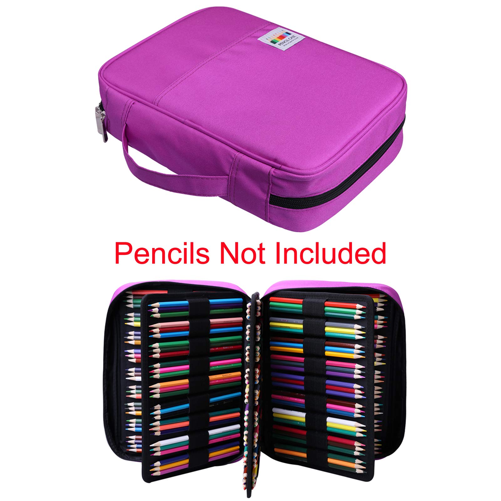 BOMKEE Pencil Case for Adults 220 Slots Colored Pencils Gel Pen Organizer Bag with Zipper for