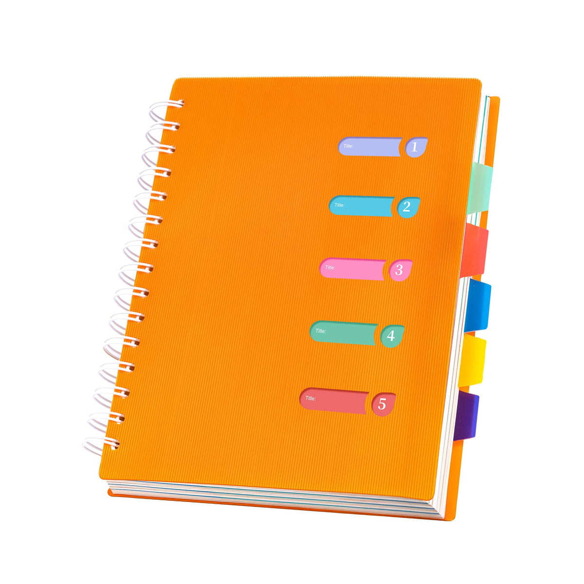 5 Subject Notebook College Ruled Spiral Notebook 5x7 with Removable Divider
